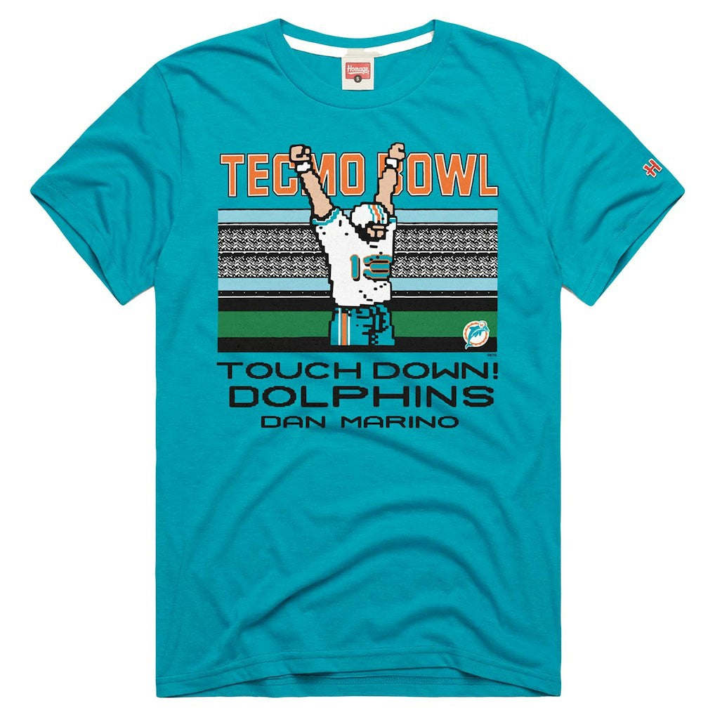 Miami Dolphins Dan Marino  Homage Unisex Tecmo Bowl Retired Player Graphic Tri-Blend T-Shirt | NFL Near me