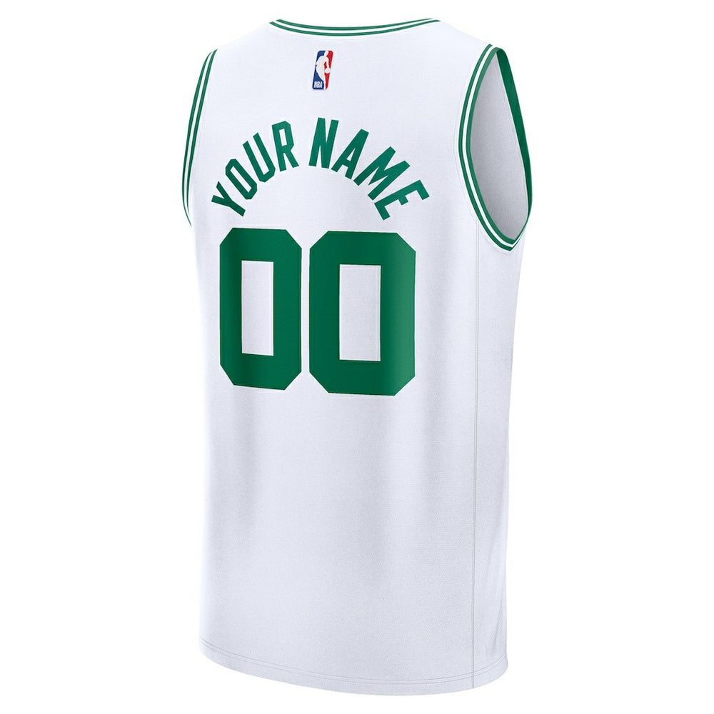 White Boston Celtics Youth Fast Break Custom Replica Jersey | NBA