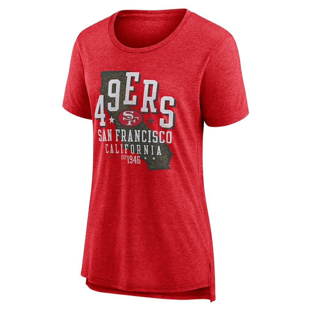 San Francisco 49ers Women's Vintage Graphic Tri-Blend Scoop Neck T-Shirt | NFL Online