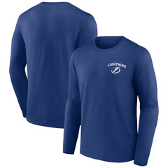 Tampa Bay Lightning Blue Team Lockup Long Sleeve T-Shirt -  NHL T-shirts