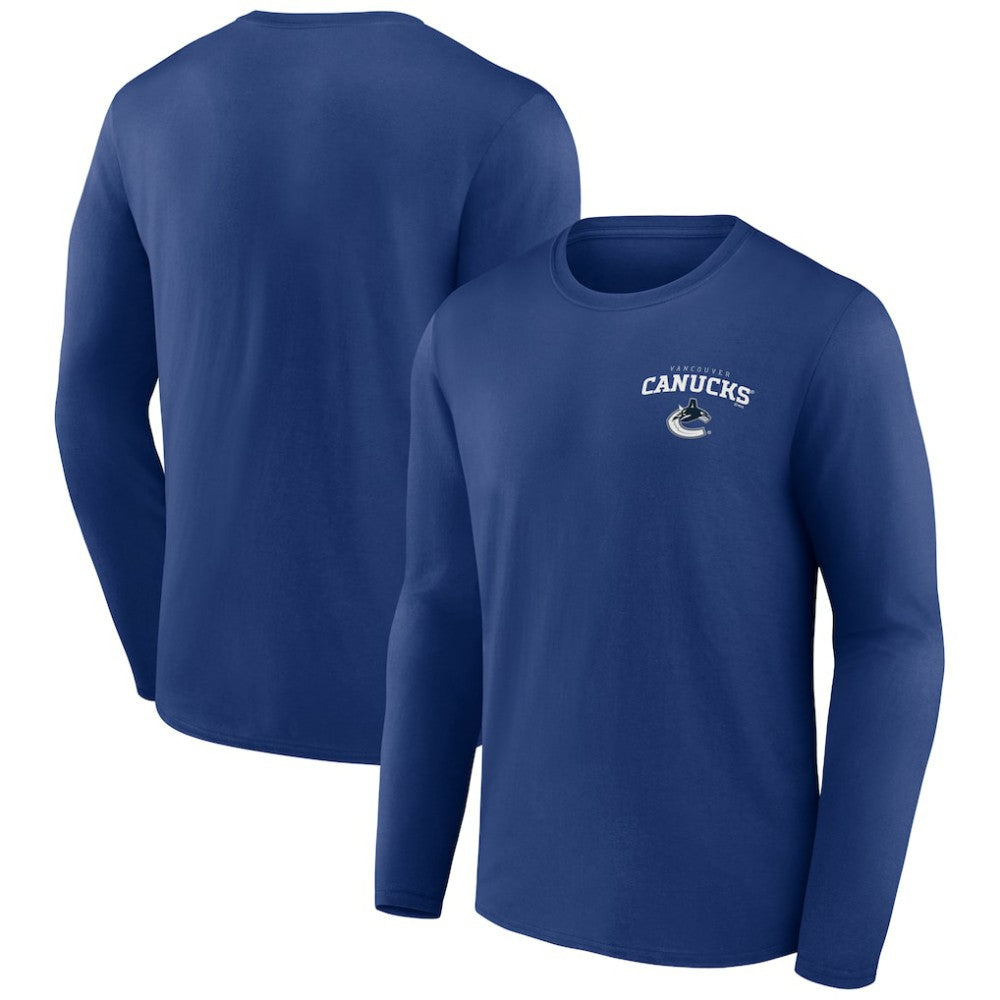 Vancouver Canucks Blue Team Lockup Long Sleeve T-Shirt -  NHL T-shirts