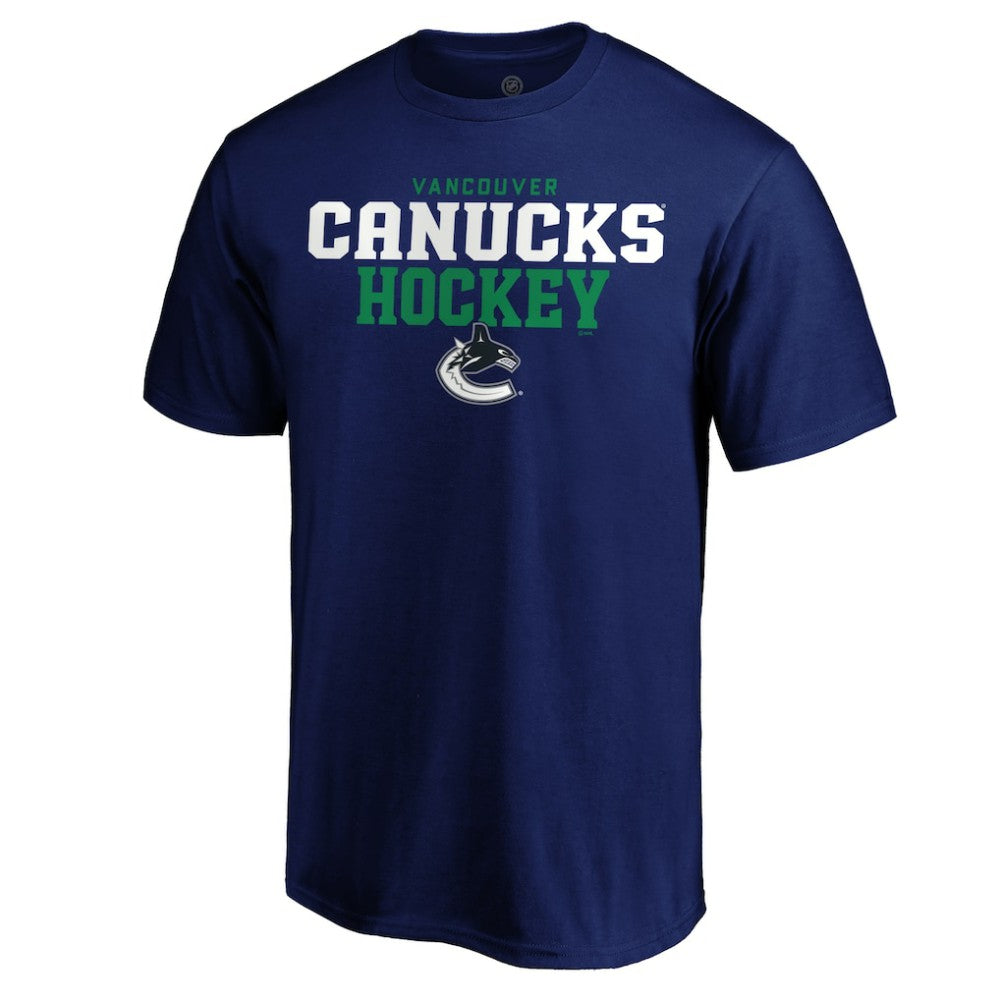 Vancouver Canucks Navy Double Stack T-Shirt -  NHL T-shirts