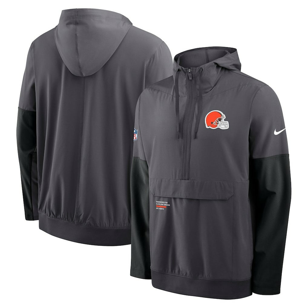 Cleveland Browns Sideline Anorak Half-Zip Hoodie Jacket | NFL Online