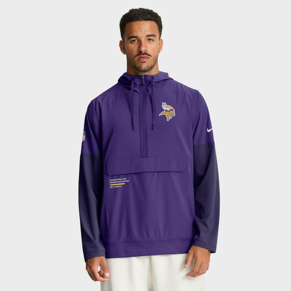 Minnesota Vikings Sideline Anorak Half-Zip Hoodie Jacket | NFL New