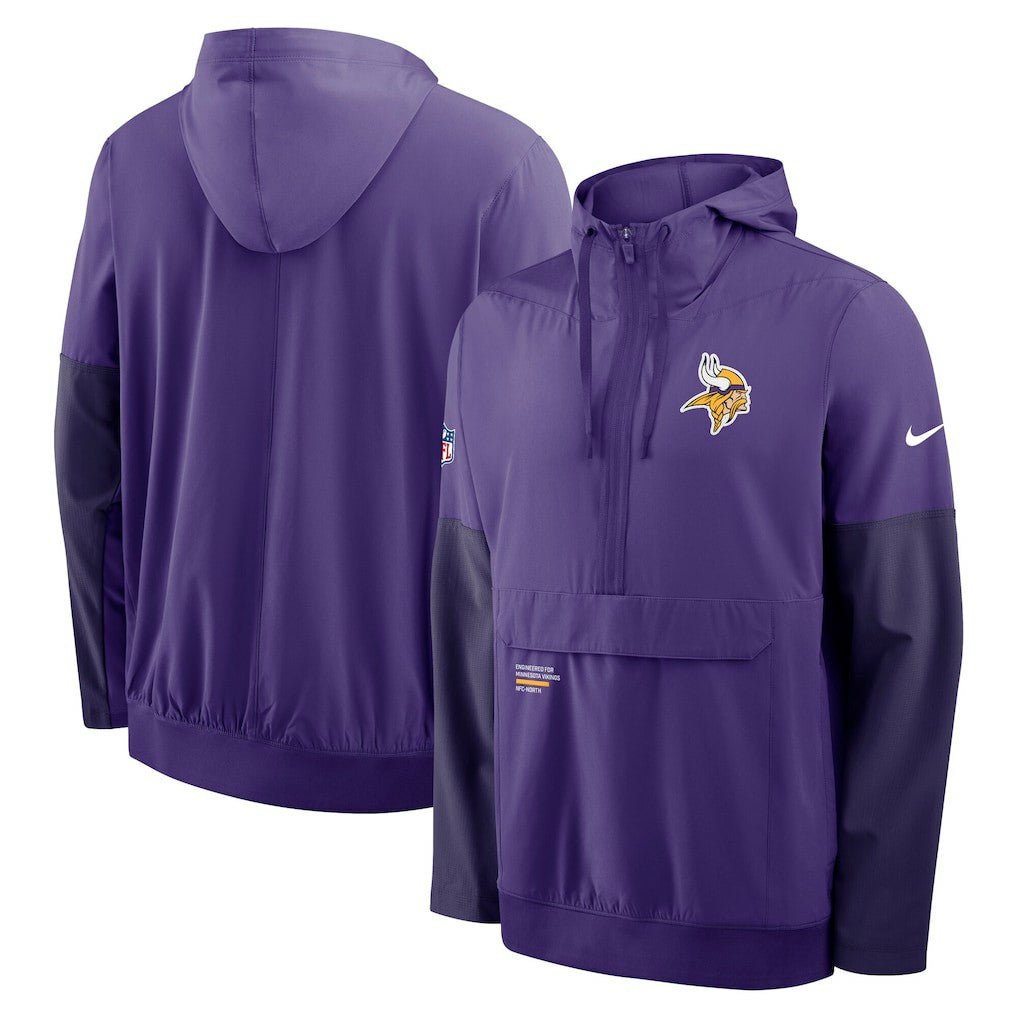 Minnesota Vikings Sideline Anorak Half-Zip Hoodie Jacket | NFL New