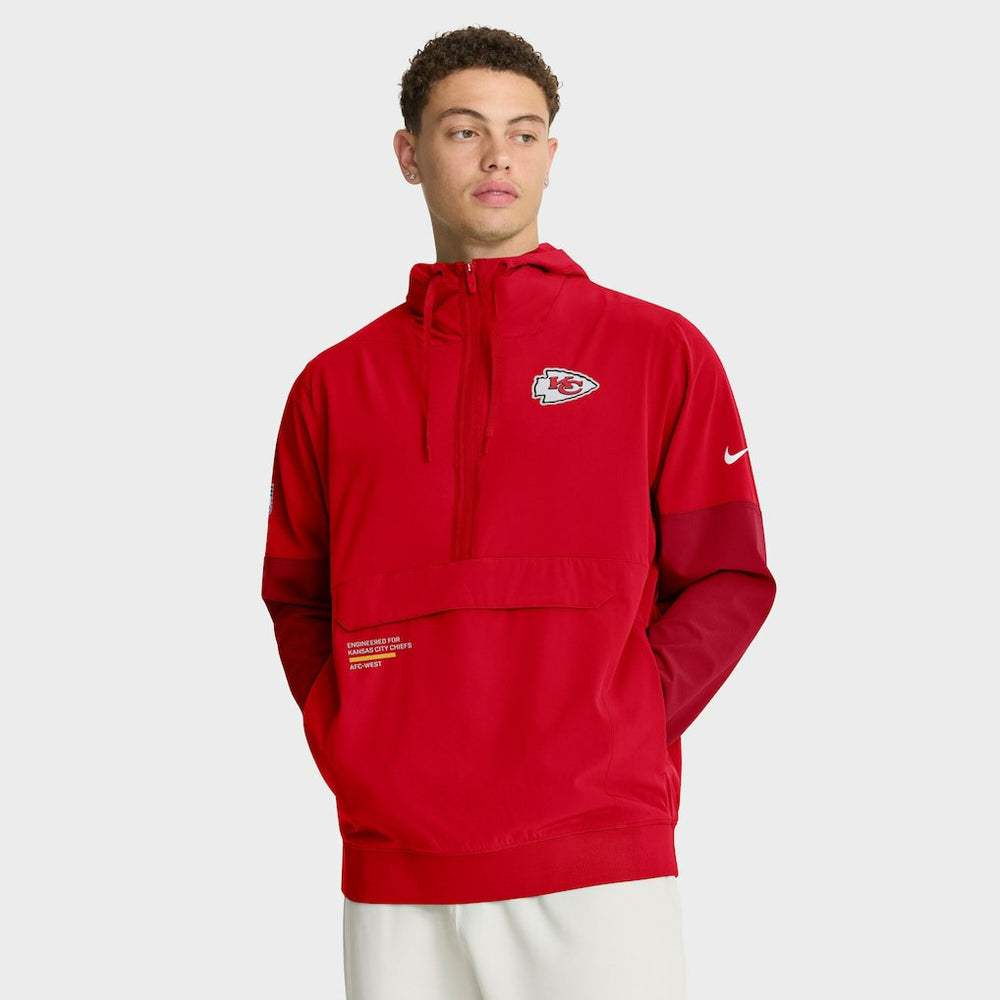 Kansas City Chiefs Sideline Anorak Half-Zip Hoodie Jacket | NFL New