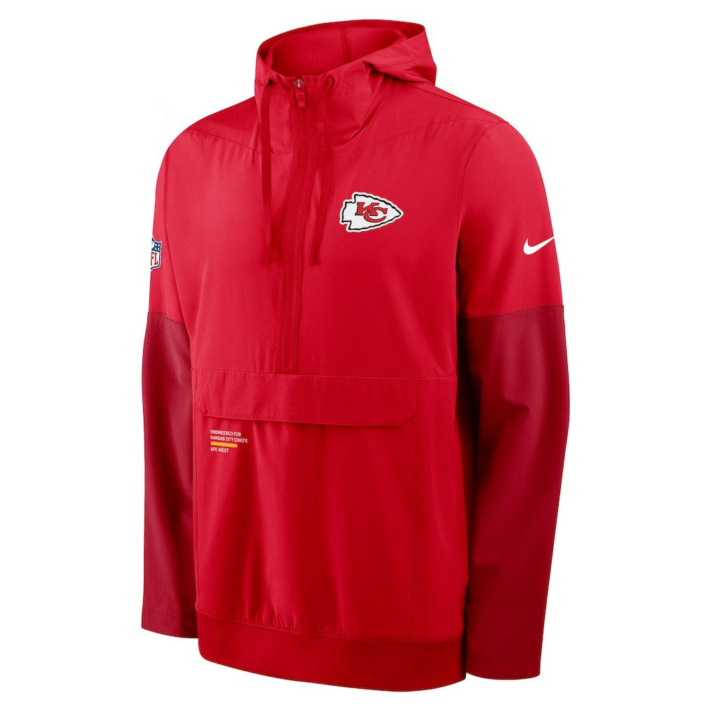 Kansas City Chiefs Sideline Anorak Half-Zip Hoodie Jacket | NFL New