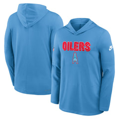Tennessee Titans Sideline Oilers Throwback Dri-FIT Long Sleeve Hoodie T-Shirt | NFL New