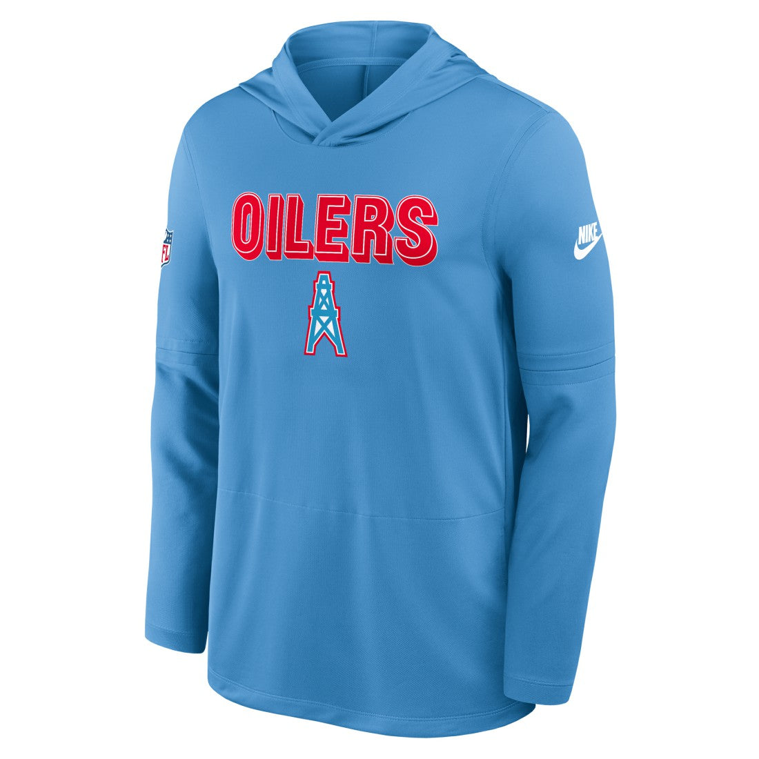 Tennessee Titans Sideline Oilers Throwback Dri-FIT Long Sleeve Hoodie T-Shirt | NFL New
