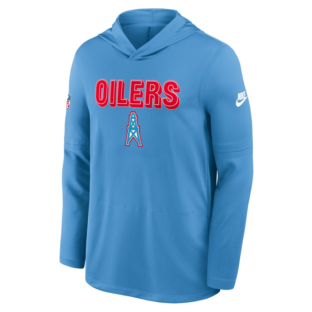 Tennessee Titans Sideline Oilers Throwback Dri-FIT Long Sleeve Hoodie T-Shirt | NFL New