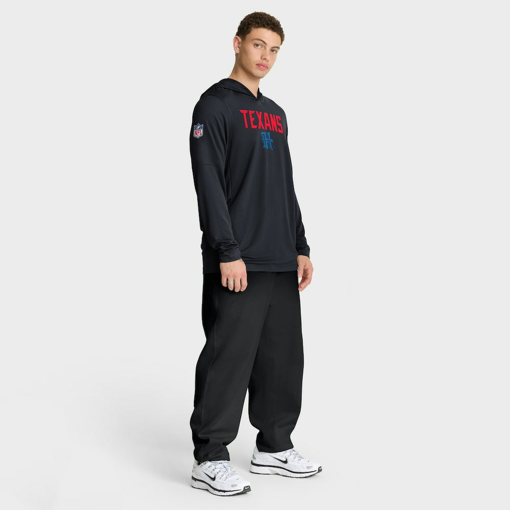 Houston Texans Sideline Pass Accuracy Dri-FIT Long Sleeve Hoodie T-Shirt  | NFL Hot
