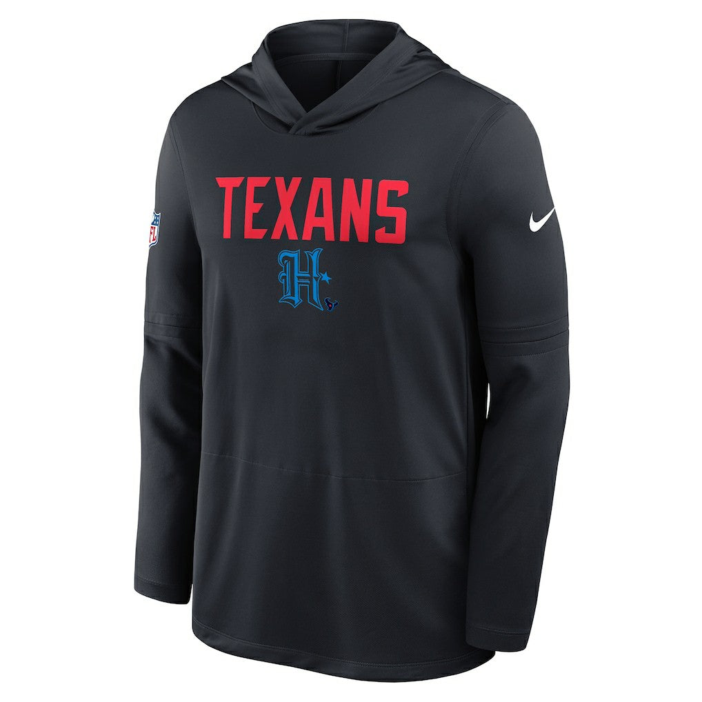 Houston Texans Sideline Pass Accuracy Dri-FIT Long Sleeve Hoodie T-Shirt  | NFL Hot