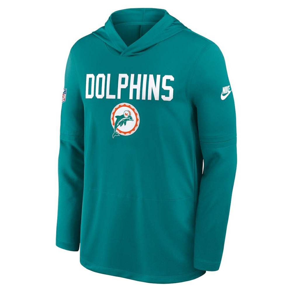 Miami Dolphins Sideline Pass Accuracy Dri-FIT Long Sleeve Hoodie T-Shirt | NFL Hot