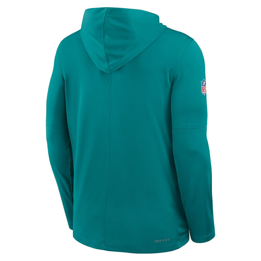 Miami Dolphins Sideline Pass Accuracy Dri-FIT Long Sleeve Hoodie T-Shirt | NFL Hot