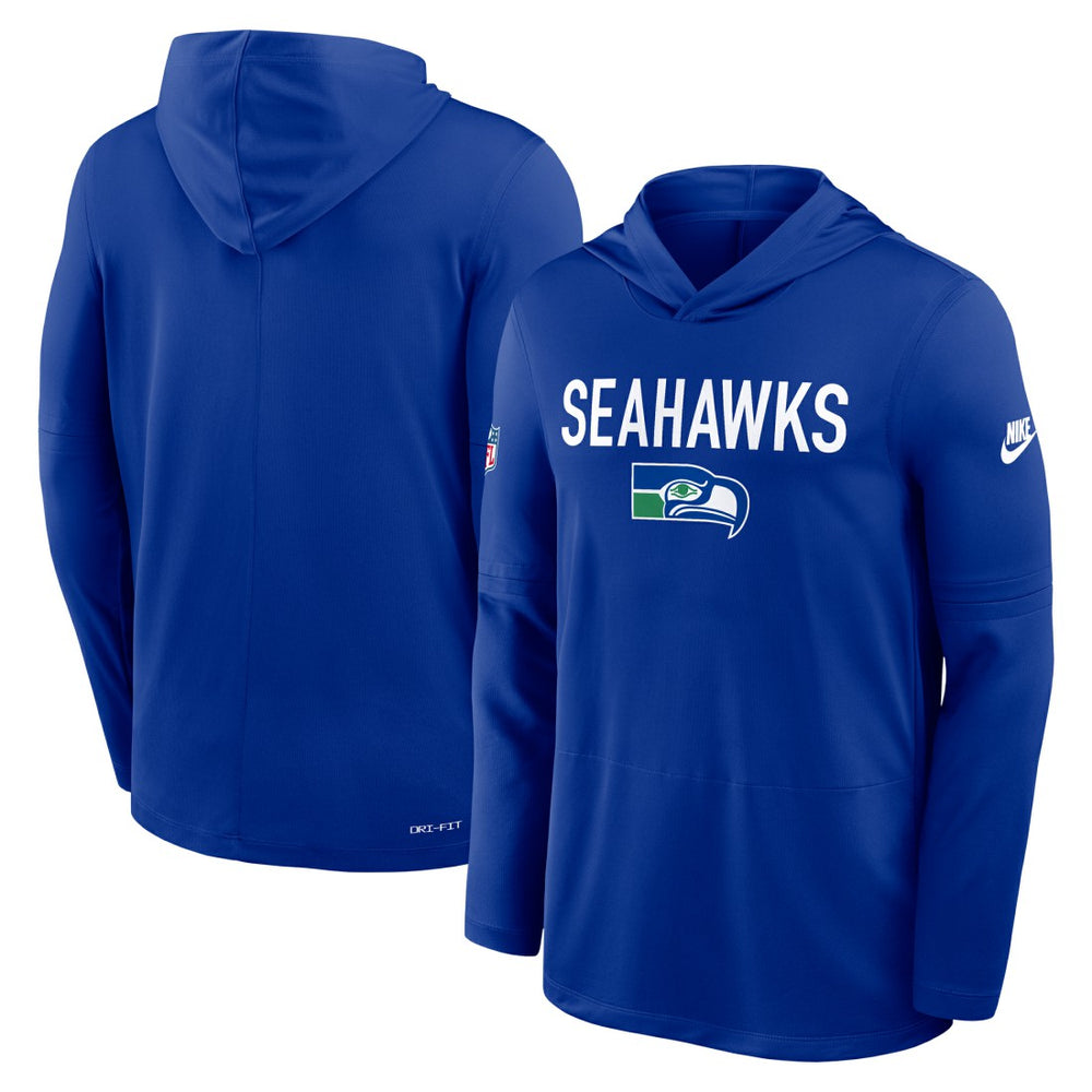 Seattle Seahawks Sideline Pass Accuracy Dri-FIT Long Sleeve Hoodie T-Shirt | NFL Discount