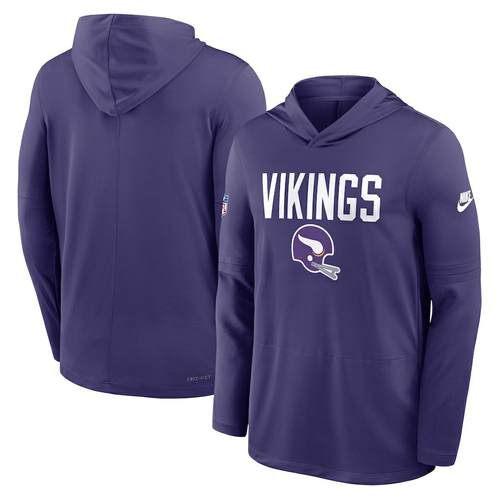 Minnesota Vikings Sideline Pass Accuracy Dri-FIT Long Sleeve Hoodie T-Shirt | NFL Near me