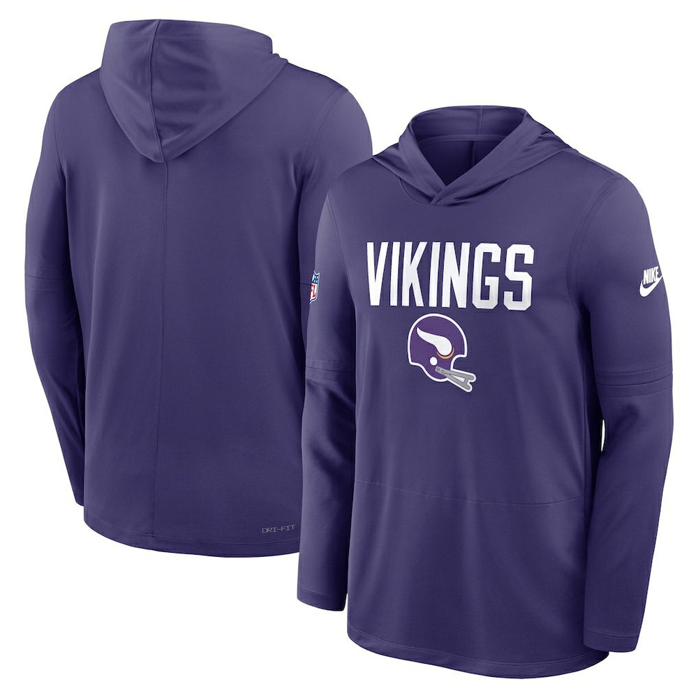 Minnesota Vikings Sideline Pass Accuracy Dri-FIT Long Sleeve Hoodie T-Shirt | NFL Near me