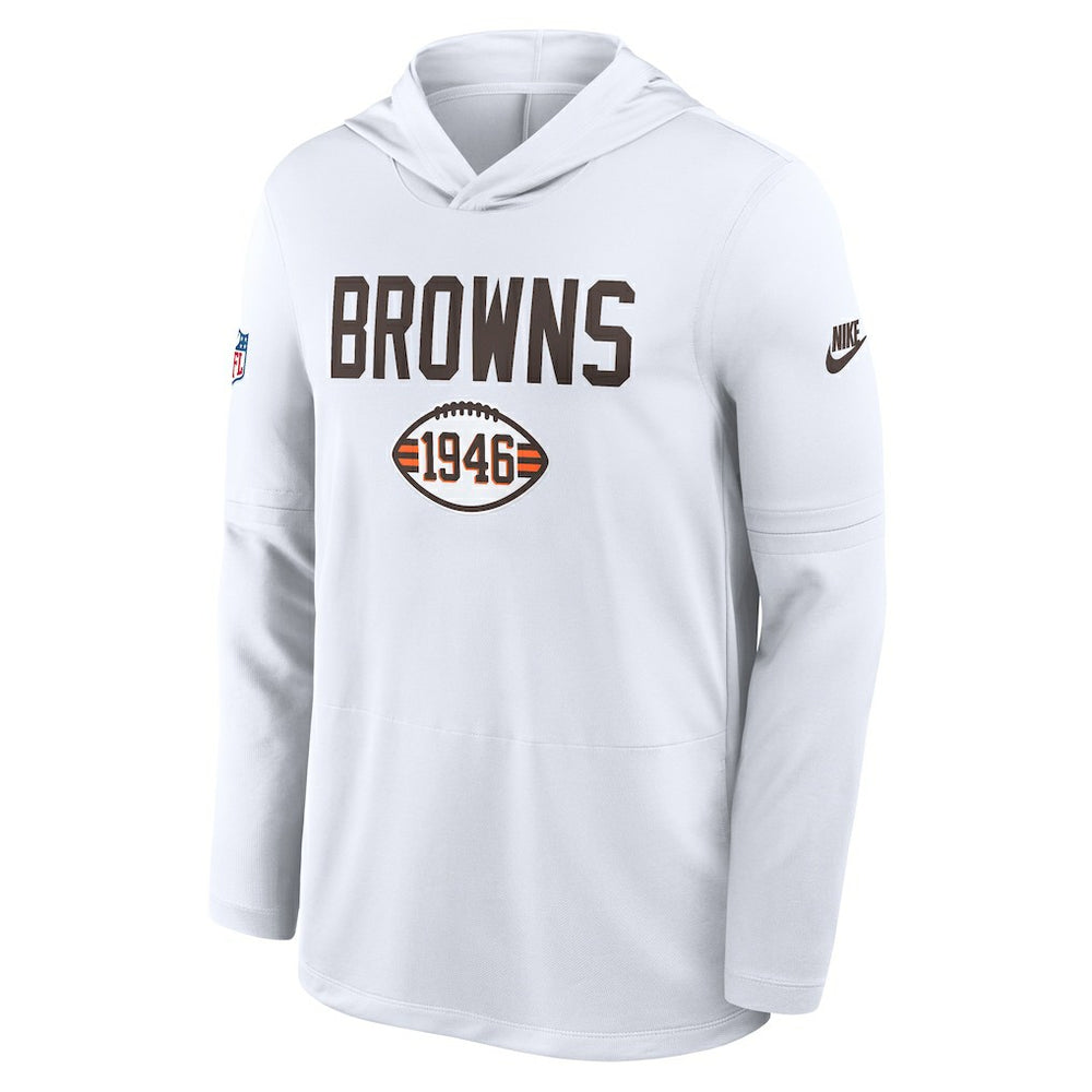 Cleveland Browns Sideline Pass Accuracy Dri-FIT Long Sleeve Hoodie T-Shirt | NFL US