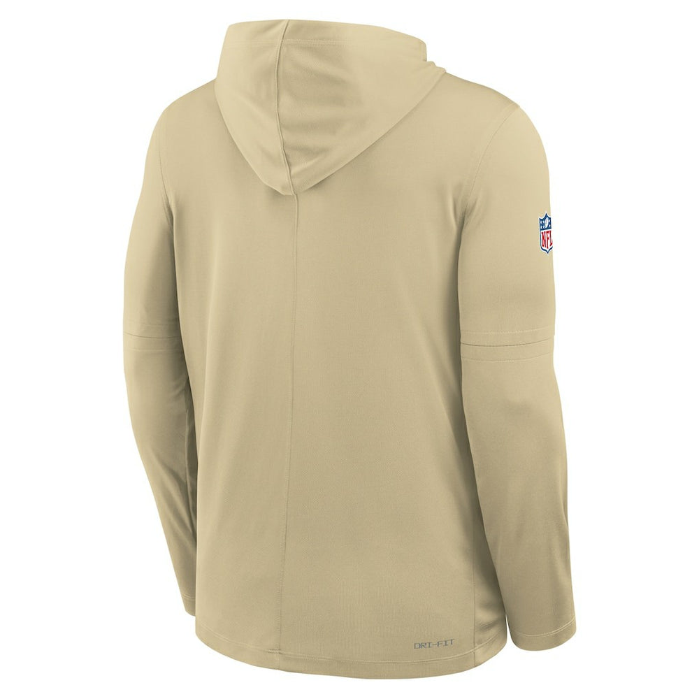 New Orleans Saints Sideline Pass Accuracy Dri-FIT Long Sleeve Hoodie T-Shirt | NFL Online