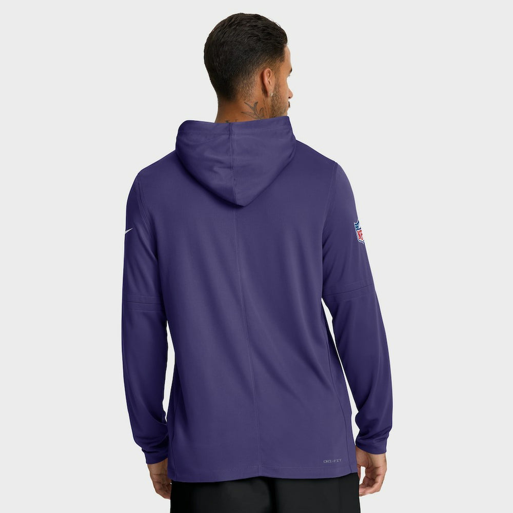Baltimore Ravens Sideline Pure Fury Performance Long Sleeve Hoodie T-Shirt | NFL New