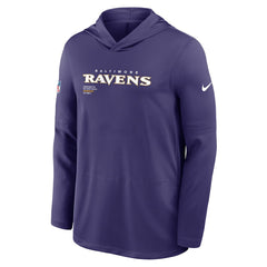 Baltimore Ravens Sideline Pure Fury Performance Long Sleeve Hoodie T-Shirt | NFL New