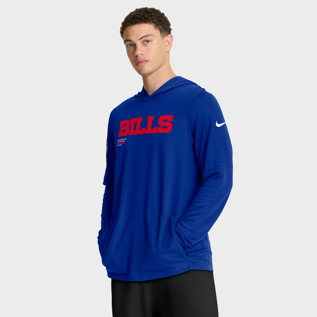 Buffalo Bills Sideline Pure Fury Performance Long Sleeve Hoodie T-Shirt | NFL Online
