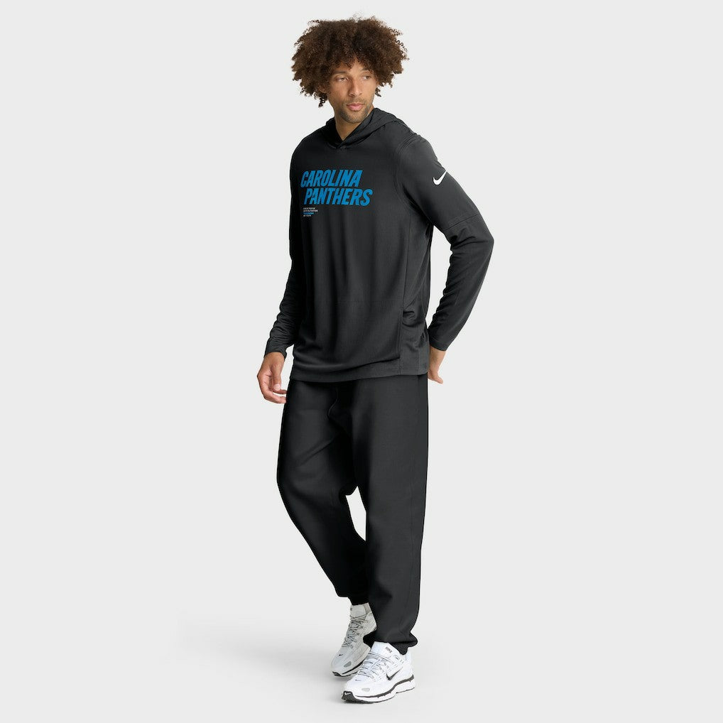 Carolina Panthers Sideline Pure Fury Performance Long Sleeve Hoodie T-Shirt | NFL Discount