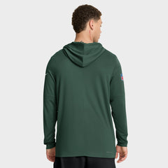 Green Bay Packers Sideline Pure Fury Performance Long Sleeve Hoodie T-Shirt | NFL Sale