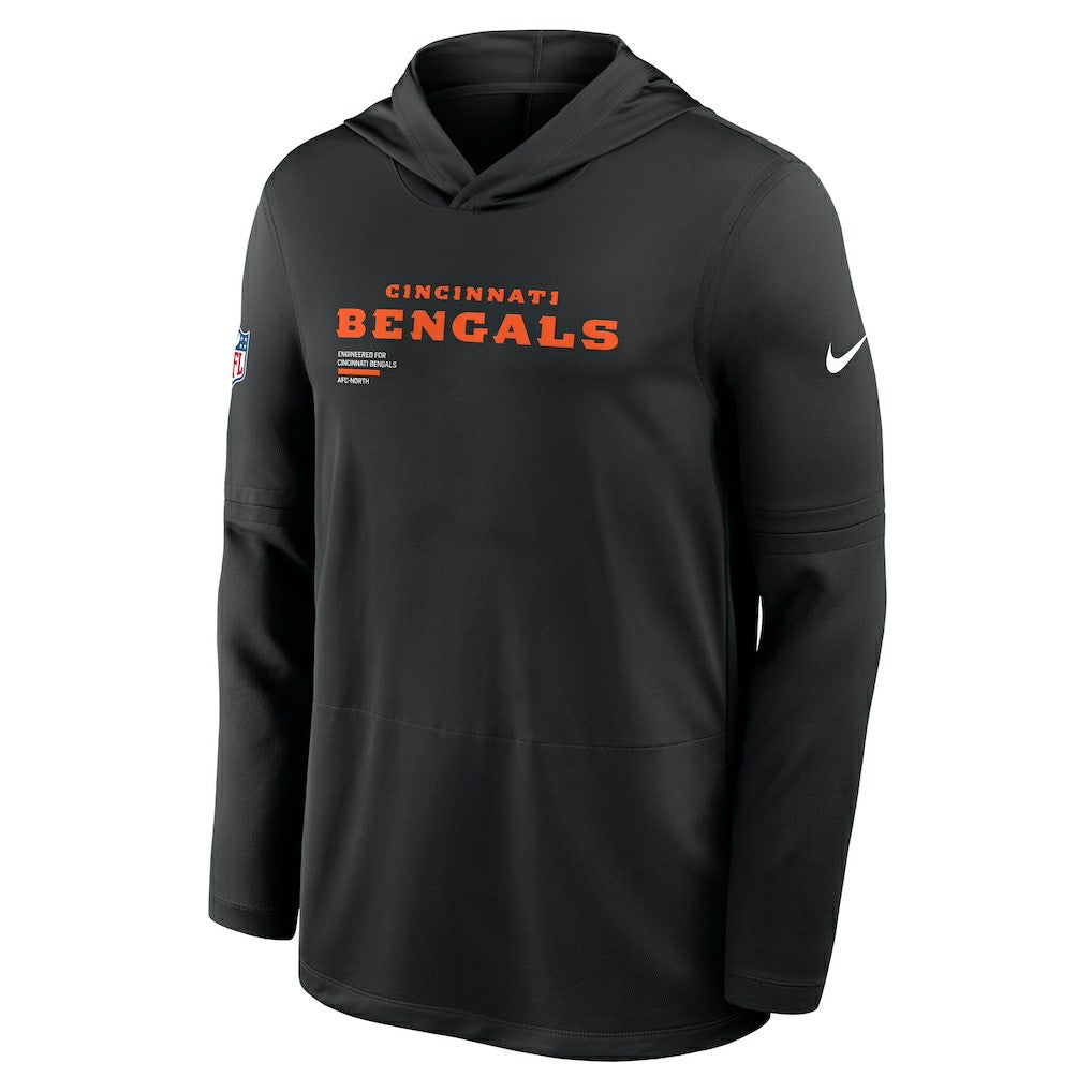 Cincinnati Bengals Sideline Pure Fury Performance Long Sleeve Hoodie T-Shirt | NFL US