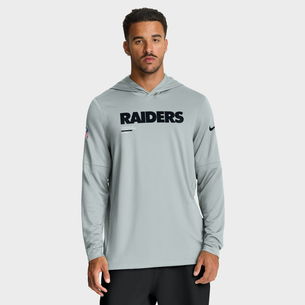 Las Vegas Raiders Sideline Pure Fury Performance Long Sleeve Hoodie T-Shirt | NFL Near me