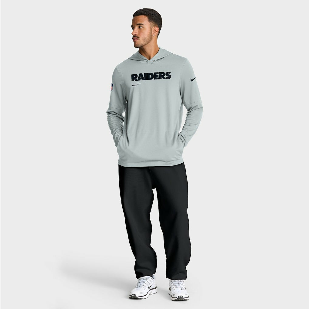 Las Vegas Raiders Sideline Pure Fury Performance Long Sleeve Hoodie T-Shirt | NFL Near me
