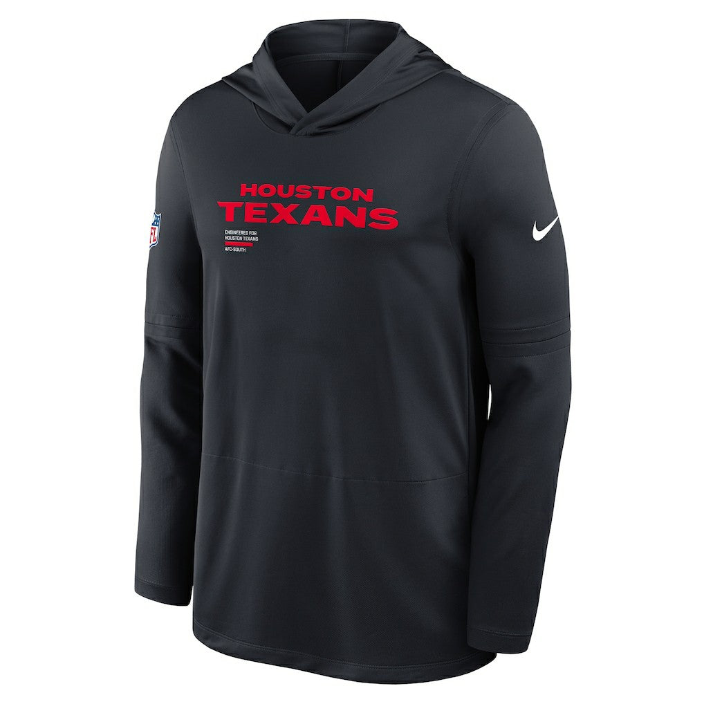 Houston Texans Sideline Pure Fury Performance Long Sleeve Hoodie T-Shirt | NFL Online