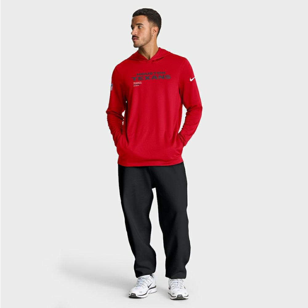 Houston Texans Sideline Pure Fury Performance Long Sleeve Hoodie T-Shirt | NFL Online