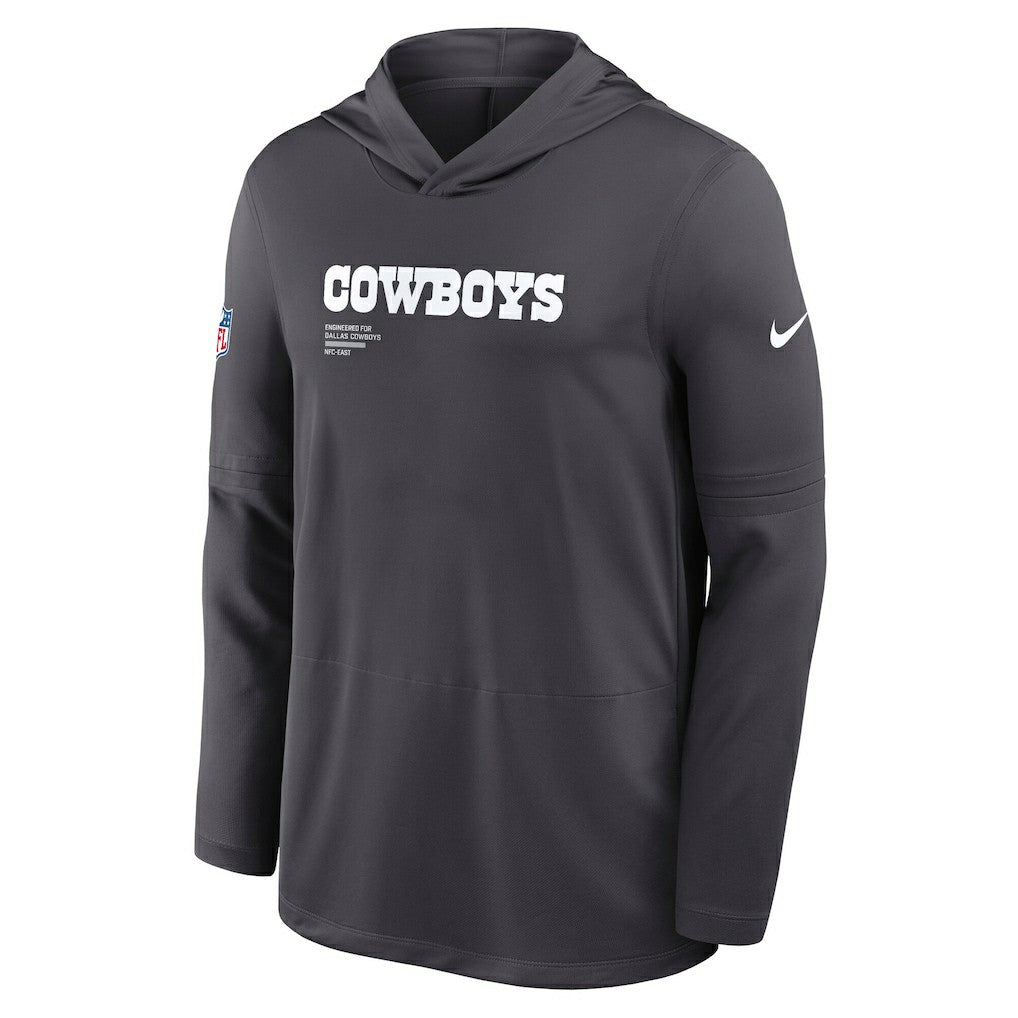 Dallas Cowboys Sideline Pure Fury Performance Long Sleeve Hoodie T-Shirt | NFL New