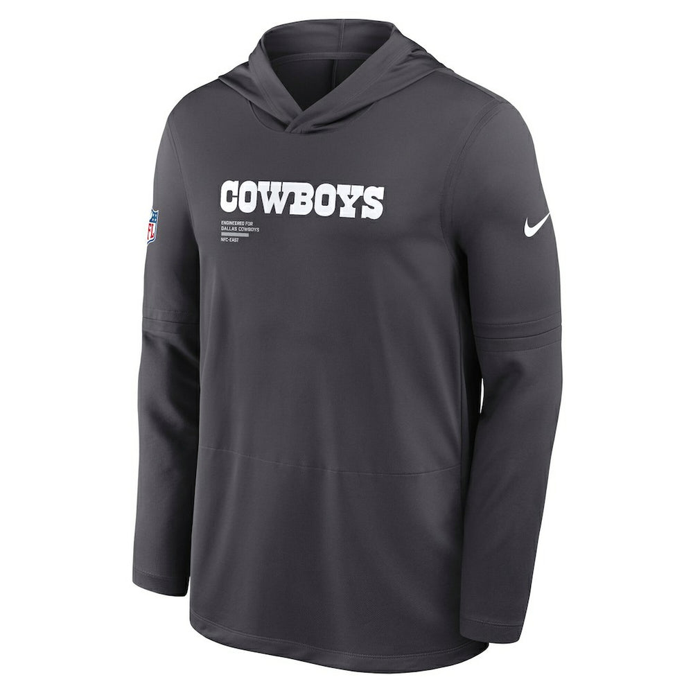 Dallas Cowboys Sideline Pure Fury Performance Long Sleeve Hoodie T-Shirt | NFL New
