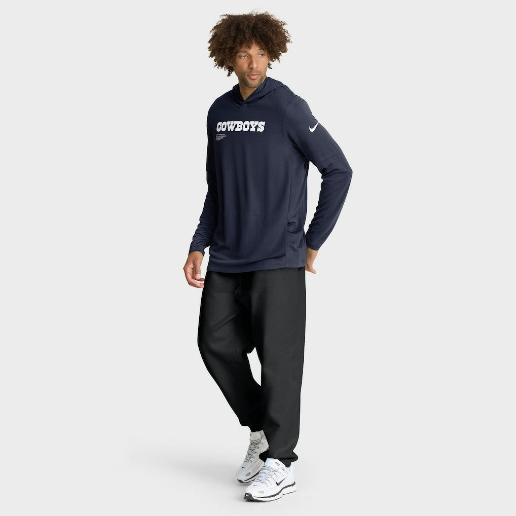 Dallas Cowboys Sideline Pure Fury Performance Long Sleeve Hoodie T-Shirt | NFL Discount
