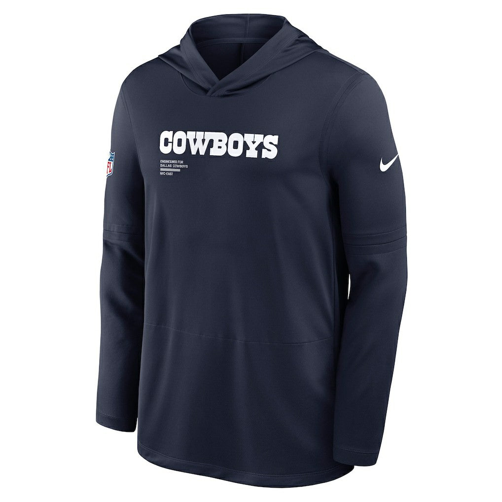 Dallas Cowboys Sideline Pure Fury Performance Long Sleeve Hoodie T-Shirt | NFL Discount