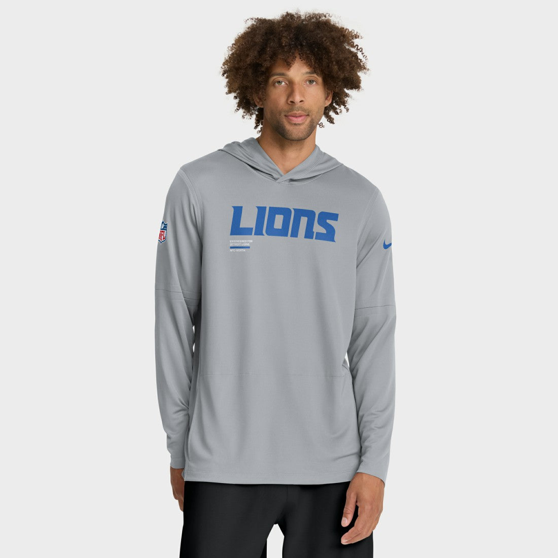Detroit Lions Sideline Pure Fury Performance Long Sleeve Hoodie T-Shirt | NFL US