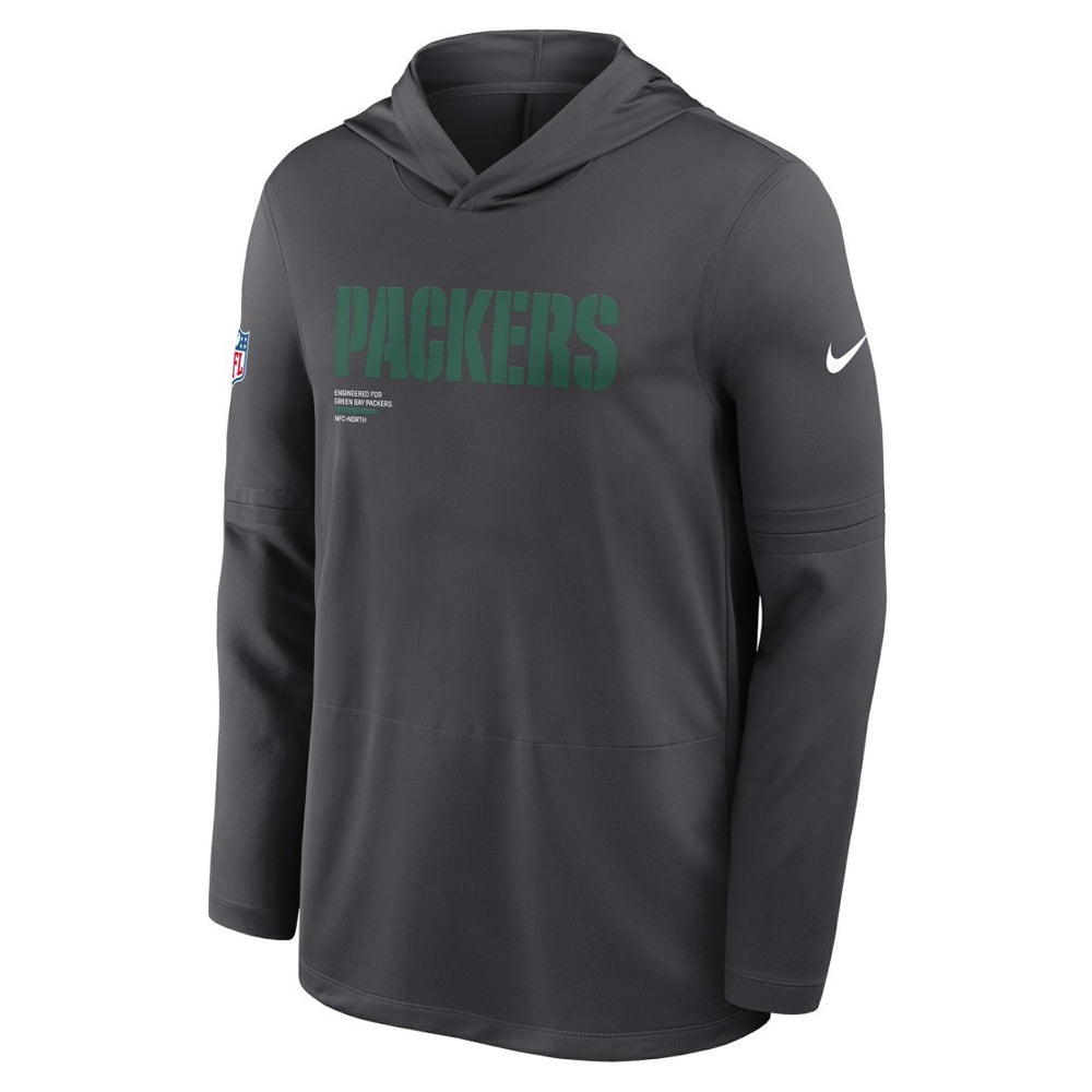 Green Bay Packers Sideline Pure Fury Performance Long Sleeve Hoodie T-Shirt | NFL On sale