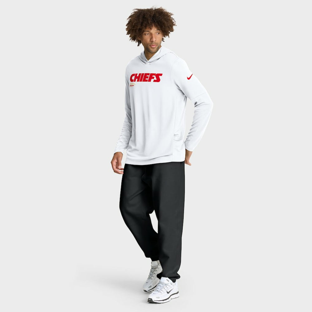 Kansas City Chiefs Sideline Pure Fury Performance Long Sleeve Hoodie T-Shirt | NFL New