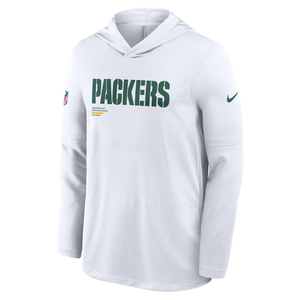 Green Bay Packers Sideline Pure Fury Performance Long Sleeve Hoodie T-Shirt | NFL New