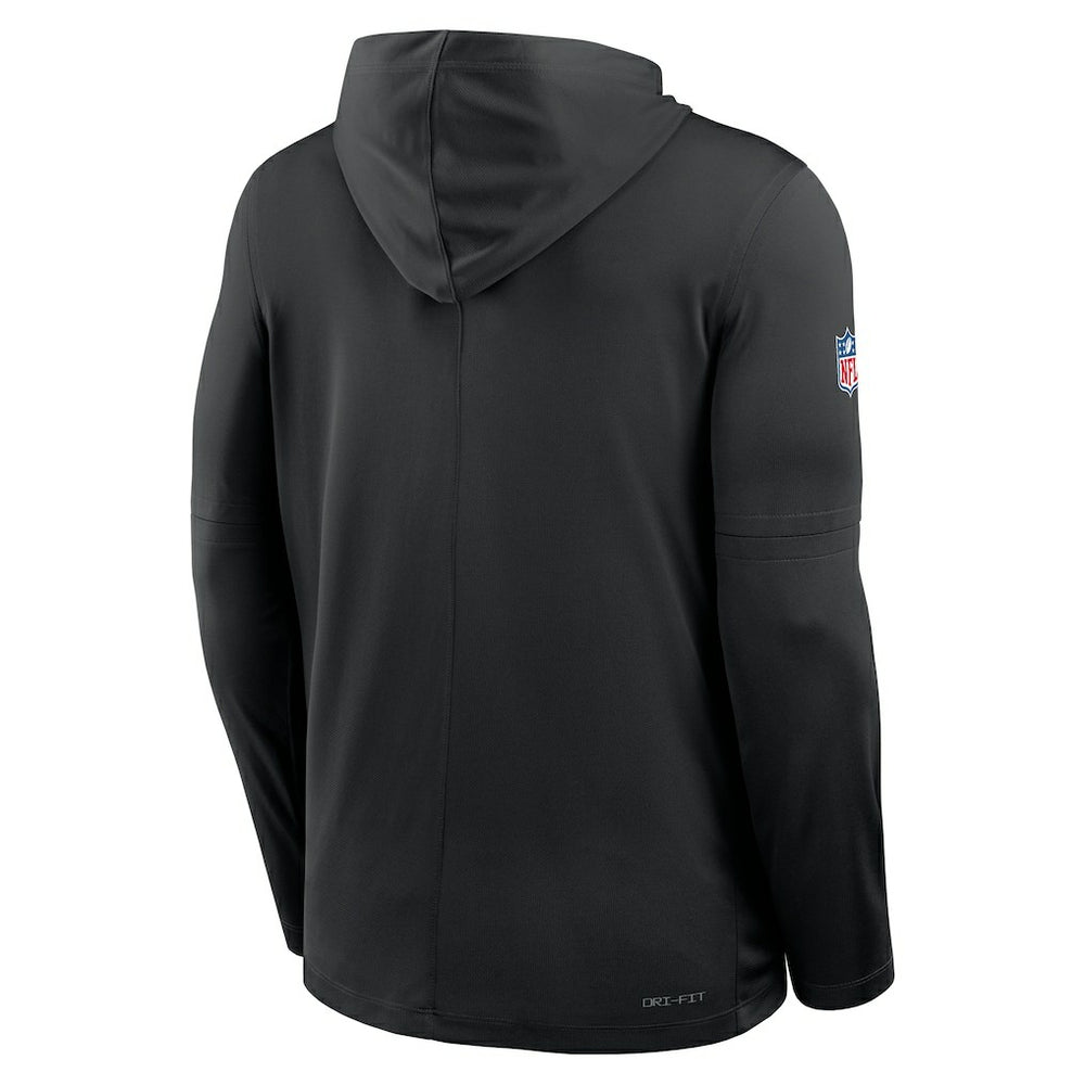 Las Vegas Raiders Sideline Pure Fury Performance Long Sleeve Hoodie T-Shirt | NFL Sale