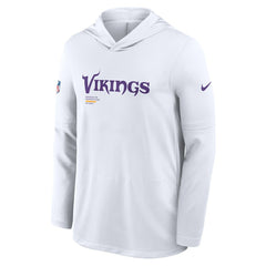 Minnesota Vikings Sideline Pure Fury Performance Long Sleeve Hoodie T-Shirt | NFL Hot