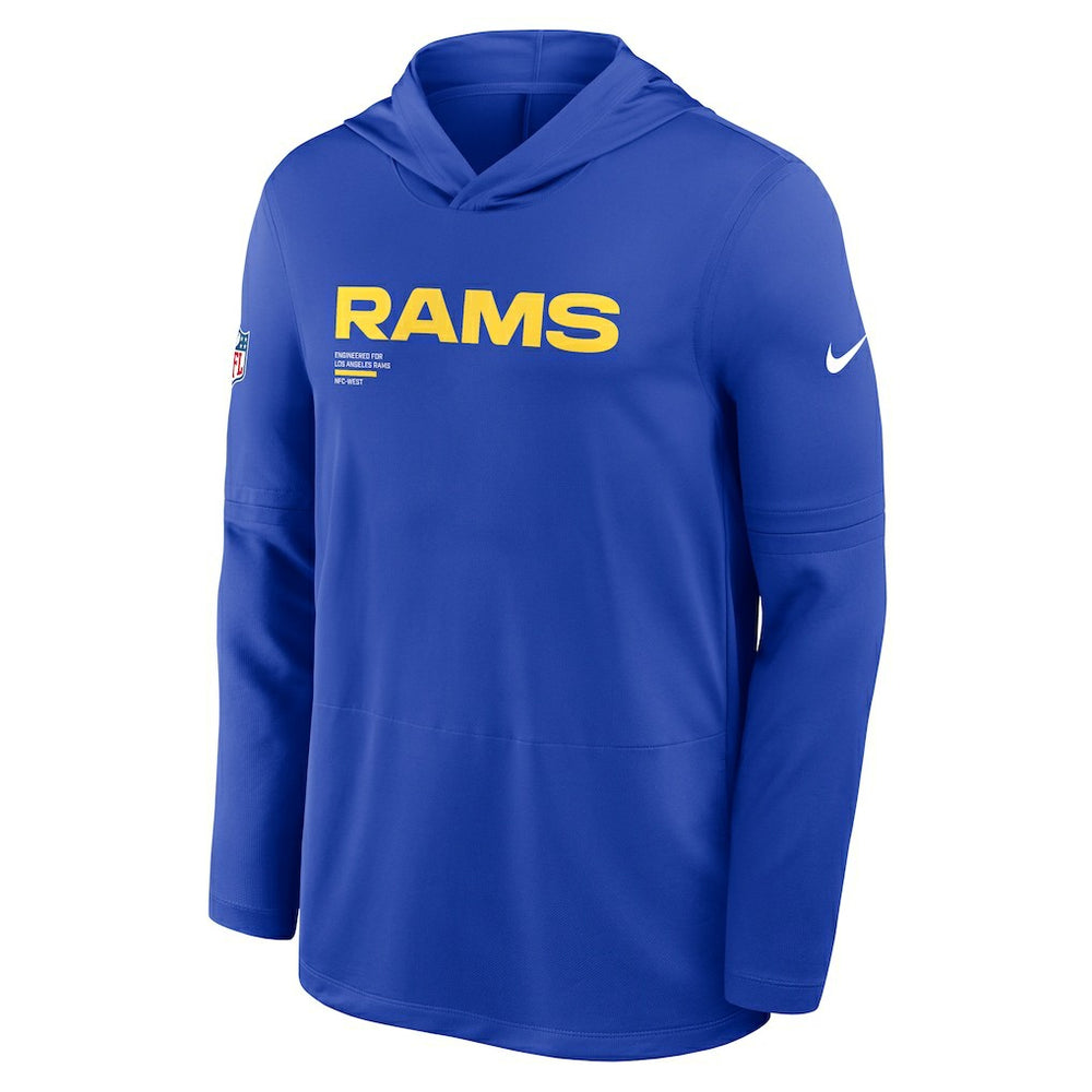 Los Angeles Rams Sideline Pure Fury Performance Long Sleeve Hoodie T-Shirt | NFL New