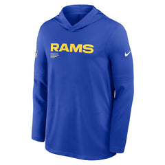 Los Angeles Rams Sideline Pure Fury Performance Long Sleeve Hoodie T-Shirt | NFL New