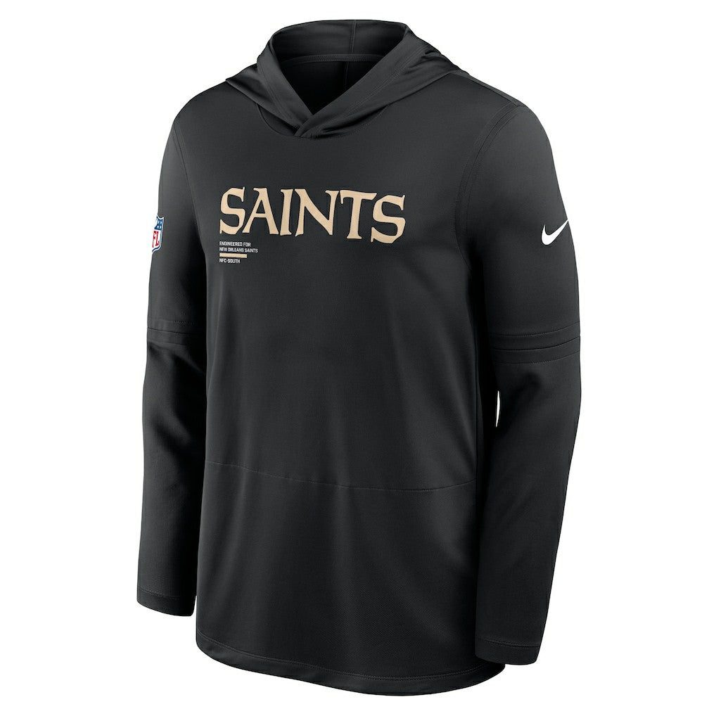 New Orleans Saints Sideline Pure Fury Performance Long Sleeve Hoodie T-Shirt | NFL New