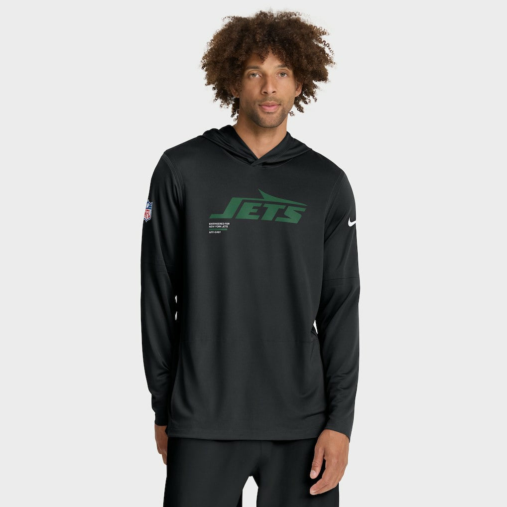 New York Jets Sideline Pure Fury Performance Long Sleeve Hoodie T-Shirt | NFL Near me