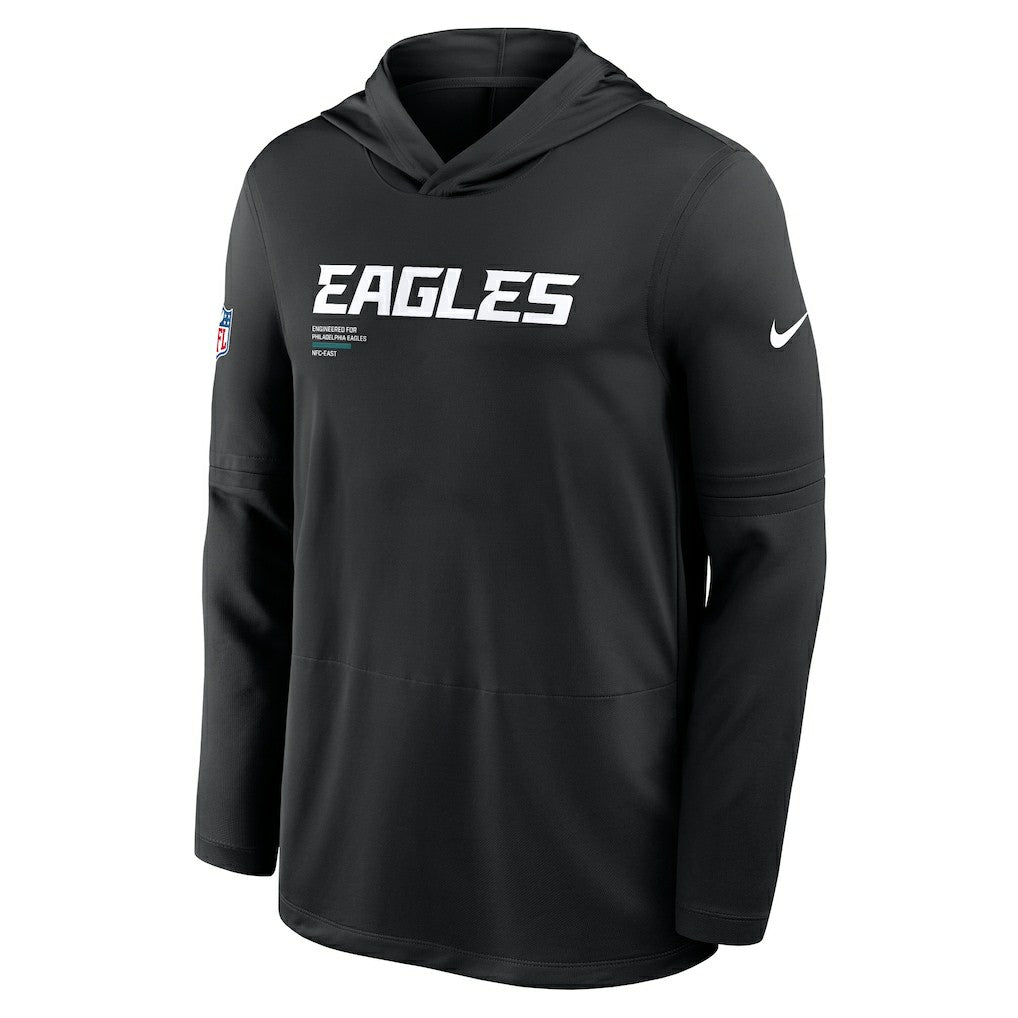 Philadelphia Eagles Sideline Pure Fury Performance Long Sleeve Hoodie T-Shirt | NFL Hot