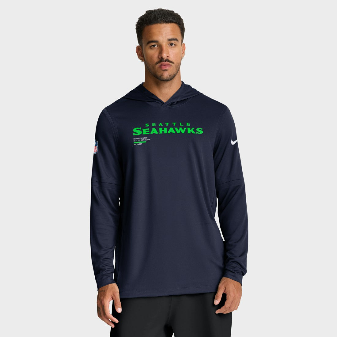 Seattle Seahawks Sideline Pure Fury Performance Long Sleeve Hoodie T-Shirt | NFL Outlet