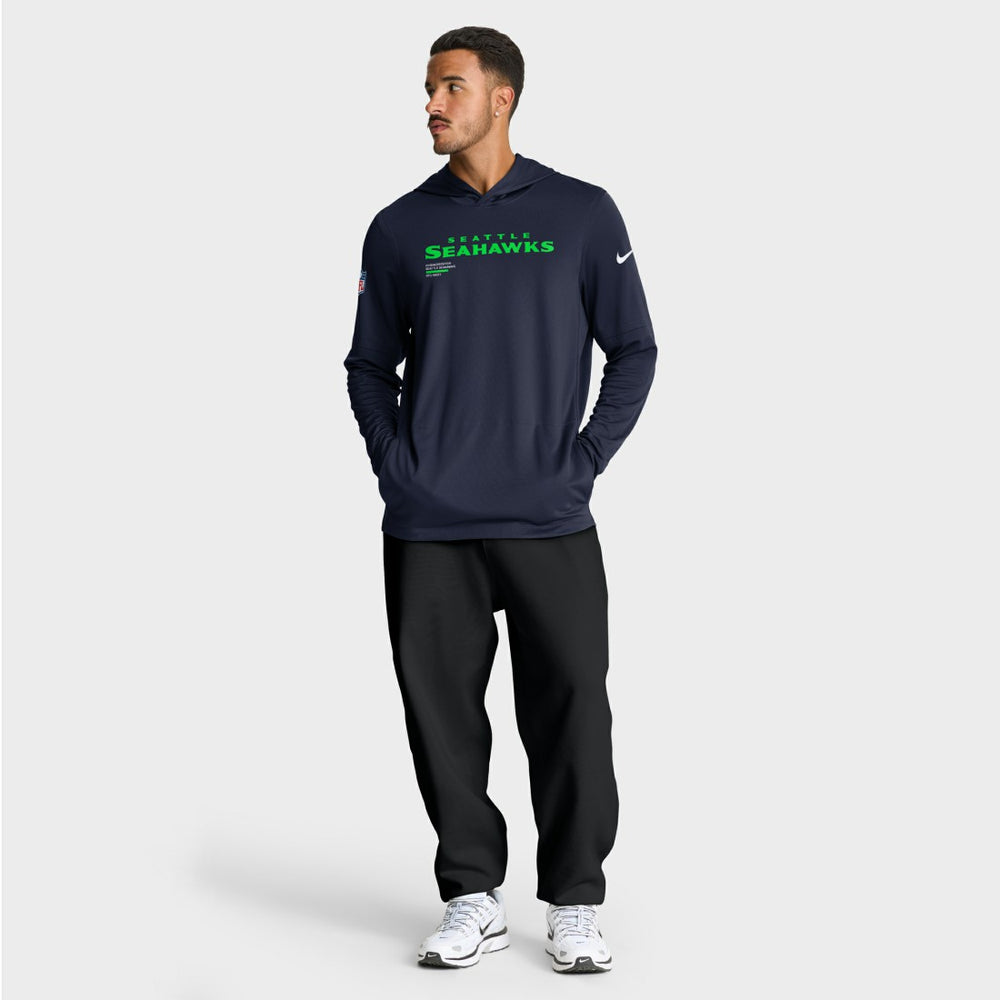 Seattle Seahawks Sideline Pure Fury Performance Long Sleeve Hoodie T-Shirt | NFL Outlet